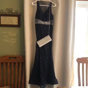 Navy blue prom dress